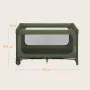 Patut pliant, Lionelo, Jasmin Easy Fold, Pana la 15 kg, Usor de pliat, Cu doua nivele, Cu saltea ergonomica T25, Cu intrare laterala cu fermoar, 2 roti cu frana, 123 x 67 cm, Conform cu EN 716, 0-36 luni, Verde - 22