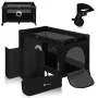 Patut pliant, Lionelo, Stefi, Cu un nivel, Cu intrare laterala cu fermoar, 2 roti, 120x60 cm, Conform cu standardul european de securitate EN 716, Negru - 3