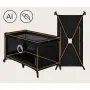 Patut pliant, Lionelo, Stefi, Cu un nivel, Cu intrare laterala cu fermoar, 2 roti, 120x60 cm, Conform cu standardul european de securitate EN 716, Negru - 9