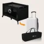 Patut pliant, Lionelo, Stefi, Cu un nivel, Cu intrare laterala cu fermoar, 2 roti, 120x60 cm, Conform cu standardul european de securitate EN 716, Negru - 10