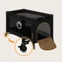Patut pliant, Lionelo, Stefi, Cu un nivel, Cu intrare laterala cu fermoar, 2 roti, 120x60 cm, Conform cu standardul european de securitate EN 716, Negru - 11
