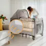 Patut pliant, Lionelo, Sven Plus, 120x60 cm, Cu doua nivele, Cu arcada jucarii, masuta de infasat, vibratii, melodii, conform cu standardele europeane de securitate EN716 si EN12221, Bej Latte - 23