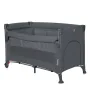 Patut pliant multifunctional, Lionelo, Ellen, Cu laterala culisanta, Nivel suplimentar, Intrare laterala cu fermoar, 2 roti, Saltea pliabila si geanta de transport incluse, 0- 36 luni, Pana la 15 kg, 120x60 cm, Conform cu  EN 716, Gri