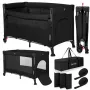 Patut pliant multifunctional, Lionelo, Ellen, Cu laterala culisanta, Nivel suplimentar, Intrare laterala cu fermoar, 2 roti, Saltea pliabila si geanta de transport incluse, 0- 36 luni, Pana la 15 kg, 120x60 cm, Conform cu  EN 716, Negru - 5