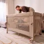 Patut pliant multifunctional, Lionelo, Ellen, Cu laterala culisanta, Nivel suplimentar, Intrare laterala cu fermoar, 2 roti, Saltea pliabila si geanta de transport incluse, 0- 36 luni, Pana la 15 kg, 120x60 cm, Conform cu  EN 716, Negru - 27