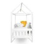 Patut tip casuta din lemn junior, 160x80 cm, Pana la 70 Kg, Cu bariera de protectie, Conform cu EN 716-1:2008, EN 716-2:2008, New Baby, Castello, White - 5