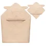 Prosop de baie, Lionelo, Cu gluga, Din muselina, 100% bumbac, 80x80 cm, Absorbtie eficienta, Bej deschis - 3