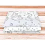 Lenjerie patut junior cu 2 piese, Qmini, Din bumbac certificat Oeko Tex Standard 100, 140 x 200 cm, Teddy Bear with Blue Heart - 2