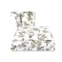 Lenjerie patut 3 piese, Qmini, Pentru patut 120x60 cm, Cu protectie laterala, Din bumbac certificat Oeko Tex Standard 100, Safari