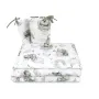 Lenjerie patut 3 piese, Qmini, Pentru patut 140x70 cm, Cu protectie laterala, Din bumbac certificat Oeko Tex Standard 100, Elephants on Rainbow - 1