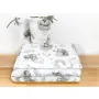 Lenjerie patut 3 piese, Qmini, Pentru patut 140x70 cm, Cu protectie laterala, Din bumbac certificat Oeko Tex Standard 100, Elephants on Rainbow - 2