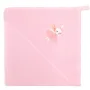 Prosop cu gluga, Qmini, Din bumbac, 80x80 cm, Pink - 3