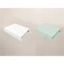 Set 2 cearceafuri cu elastic, Qmini, Pentru patut leagan sau patut co-sleeper, 90x50 cm, Din bumbac, Material certificat Oeko Tex Standard 100, White and Cold Mint - 2