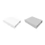 Set 2 cearceafuri cu elastic, Qmini, Pentru patut leagan sau patut co-sleeper, 90x50 cm, Din bumbac, Material certificat Oeko Tex Standard 100, White and Grey