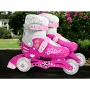 Role, Stamp, De la incepator la avansat, Cu 3 roti, Ajustabile, Inchidere prin velcro, Cu frana, Marime 27-30, Barbie - 3