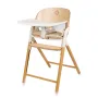 Scaun de masa multifunctional Celia, Lionelo, Din lemn de fag, 6 luni- adult, Reglabil pe inaltime, Spatar lat, Sezut ergonomic, Tavita silicon, Suport de picioare reglabil, Greutate maxima 90 Kg, Alb/Natural