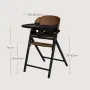 Scaun de masa multifunctional Celia, Lionelo, Din lemn de fag, 6 luni- adult, Reglabil pe inaltime, Husa impermeabila, Tavita silicon, Suport de picioare reglabil, Greutate maxima 90 Kg, Negru - 34