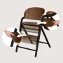Scaun de masa multifunctional Celia, Lionelo, Din lemn de fag, 6 luni- adult, Reglabil pe inaltime, Husa impermeabila, Tavita silicon, Suport de picioare reglabil, Greutate maxima 90 Kg, Negru - 18