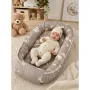 Set 4 in 1 Cosulet bebelus, MimiNu, Baby Cocoon 75x55 cm, Husa bumbac, Din bumbac certificat Oeko Tex Standard 100, Cu paturica 50x70 cm, Cu salteluta, Cu perna fluture, Bedtime story beige - 3
