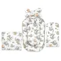 Set 4 in 1 Cosulet bebelus, Qmini, Baby Cocoon 75x55 cm, Din bumbac certificat Oeko Tex Standard 100, Cu paturica, Cu salteluta, Cu perna fluture, Safari - 1