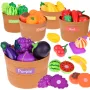 Set pentru sortat, Cu legume si fructe din plastic si cu velcro - 1