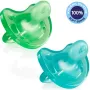 Suzete set, Chicco, Physio, Ortodontice, Silicon, Fara BPA, 2 bucati, 6-16 luni, Green/Blue - 1