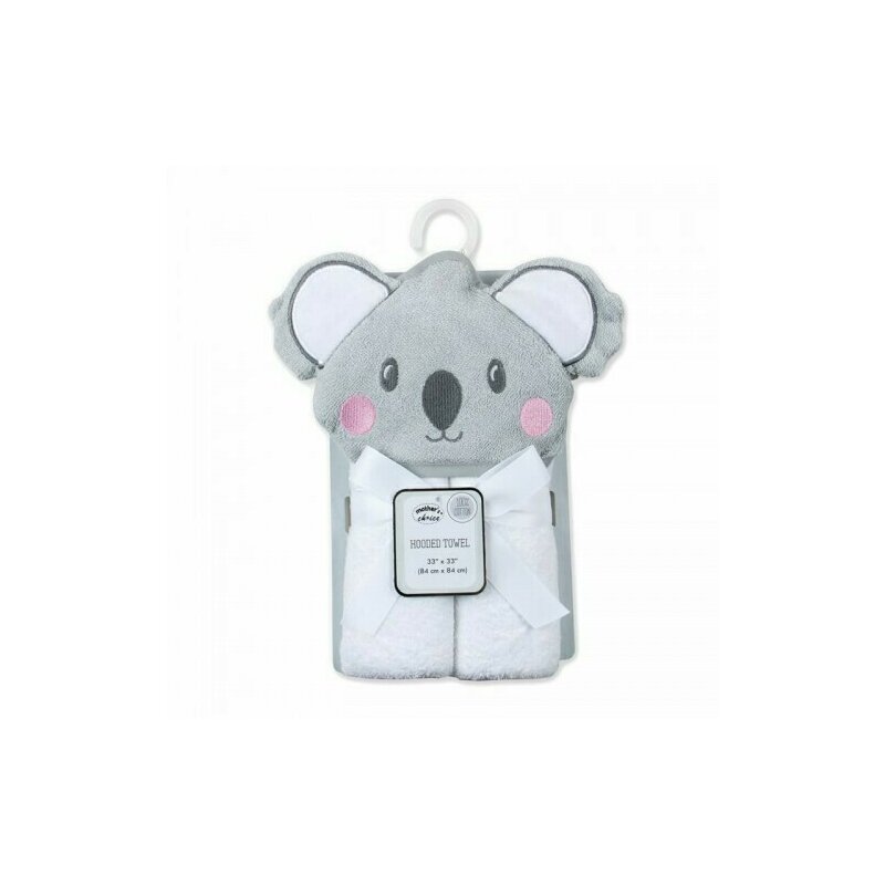Mother's choice - prosop bebe cu gluga din bumbac - ursulet koala gri