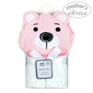 Mother's choice - Prosop bebe cu gluga din bumbac - ursulet roz