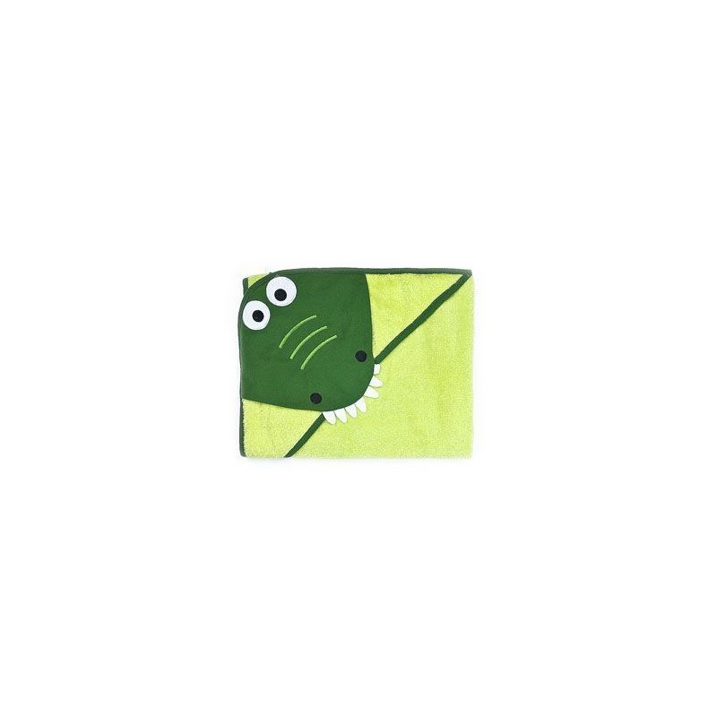 Sensillo - prosopel cu gluga brodata water friends din bumbac, 100x100 cm, verde