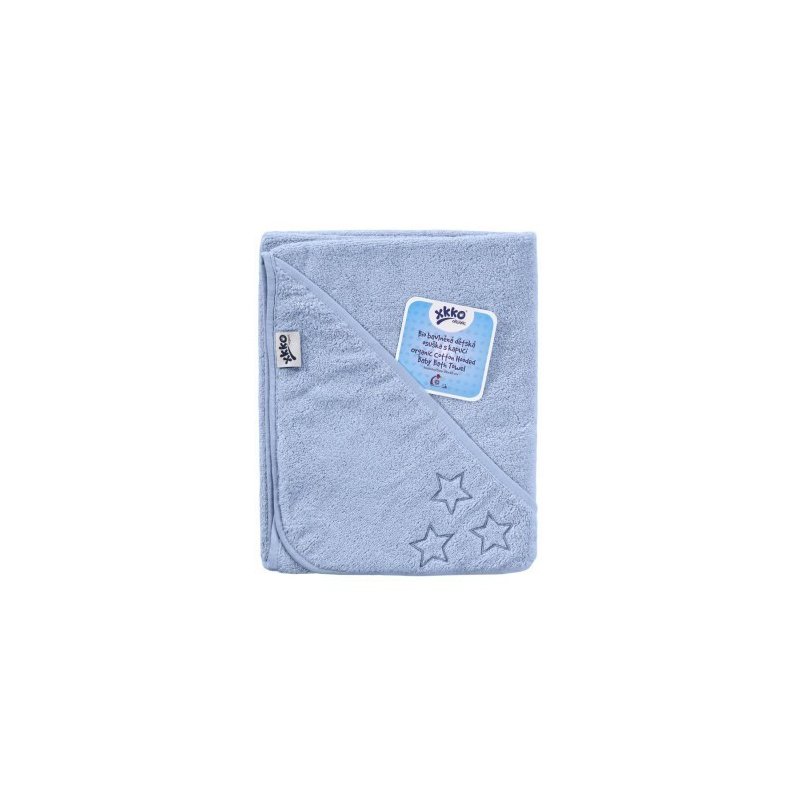 Xkko - prosop cu gluga bumbac organic blue 90x90 cm