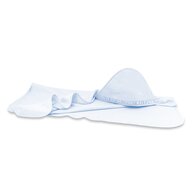 Prosop cu gluga, MimiNu, Mare, Cu volanas, Dimensiune 100x100 cm, Din bumbac si thermo fleece, Materiale certificate Oeko Tex Standard 100, Colectia Royal, Blue