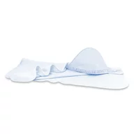 Prosop cu gluga, MimiNu, Mare, Cu volanas, Dimensiune 100x100 cm, Din bumbac si thermo fleece, Materiale certificate Oeko Tex Standard 100, Colectia Royal, Blue