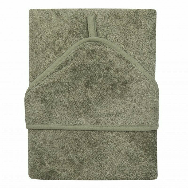 Timboo - prosopel , whisper, cu gluga, pentru copii, din bambus, 74x74 cm, verde