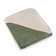 Prosop cu gluga, Petite&Mars, Loulou, Mare, 100 x 100 cm, 70% bambus, 30% bumbac, Certificare Oeko-Tex Standard 100, Hipoalergenic, respirabil si rezistent la mirosuri, Verde Botanic