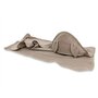 Prosop cu gluga, Qmini, Mare, Cu broderie si urechi, Dimensiune 100x100 cm, Din tricot termo-terry din bambus, Materiale certificate Oeko Tex Standard 100, Rabbit Mocha - 3