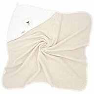 Prosop de baie, Bocioland, Cu gluga, 100% bumbac, 100x100 cm, Teddy Bear, Sand