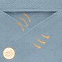 Prosop de baie, Lionelo, Cu gluga, Din muselina, 100% bumbac, 80x80 cm, Absorbtie eficienta, Albastru - 6