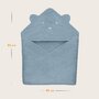 Prosop de baie, Lionelo, Cu gluga, Din muselina, 100% bumbac, 80x80 cm, Absorbtie eficienta, Albastru - 8