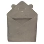 Prosop de baie, Lionelo, Cu gluga, Din muselina, 100% bumbac, 80x80 cm, Absorbtie eficienta, Bej inchis