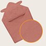 Prosop de baie, Lionelo, Cu gluga, Din muselina, 100% bumbac, 80x80 cm, Absorbtie eficienta, Rosu - 4