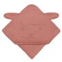 Prosop de baie, Lionelo, Cu gluga, Din muselina, 100% bumbac, 80x80 cm, Absorbtie eficienta, Rosu - 3