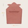 Prosop de baie, Lionelo, Cu gluga, Din muselina, 100% bumbac, 80x80 cm, Absorbtie eficienta, Rosu - 7
