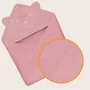Prosop de baie, Lionelo, Cu gluga, Din muselina, 100% bumbac, 80x80 cm, Absorbtie eficienta, Roz - 5