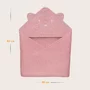 Prosop de baie, Lionelo, Cu gluga, Din muselina, 100% bumbac, 80x80 cm, Absorbtie eficienta, Roz - 8