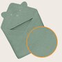 Prosop de baie, Lionelo, Cu gluga, Din muselina, 100% bumbac, 80x80 cm, Absorbtie eficienta, Verde - 4