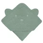 Prosop de baie, Lionelo, Cu gluga, Din muselina, 100% bumbac, 80x80 cm, Absorbtie eficienta, Verde - 4