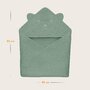 Prosop de baie, Lionelo, Cu gluga, Din muselina, 100% bumbac, 80x80 cm, Absorbtie eficienta, Verde - 7