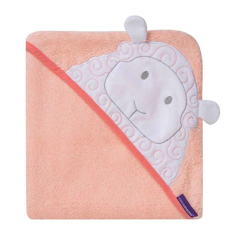 Clevamama - prosopel bamboo lily the lamb pentru bebelus si mama din bambus, 98x98 cm, portocaliu