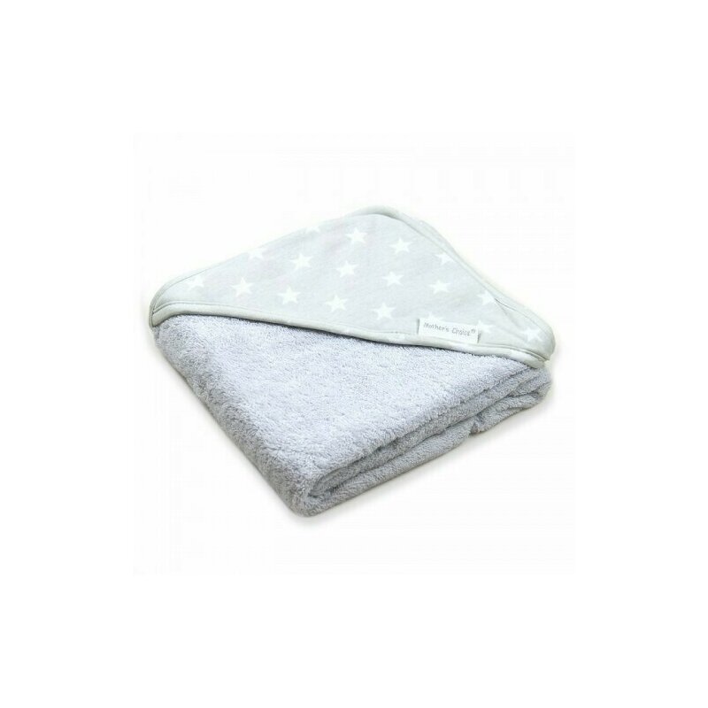 Mother's choice - prosop gros cu gluga din bumbac pentru bebelusi - gri cu stelute