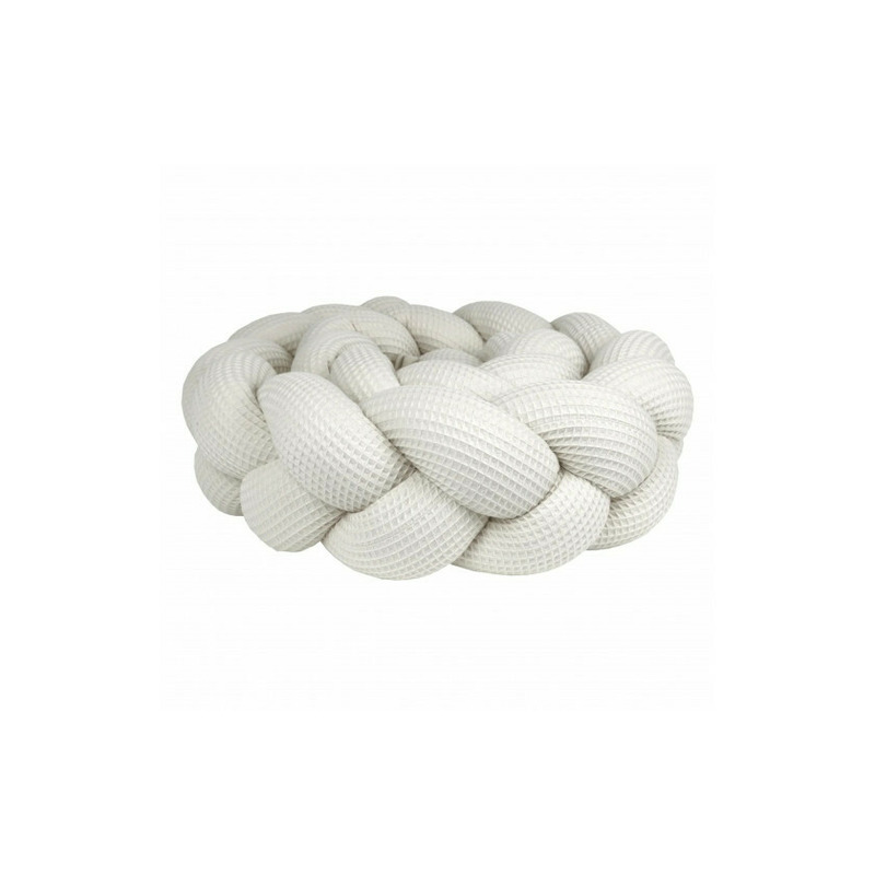 Protectie impletita pentru patut copii, cu textura de vafa, waldin, bej, 210 cm